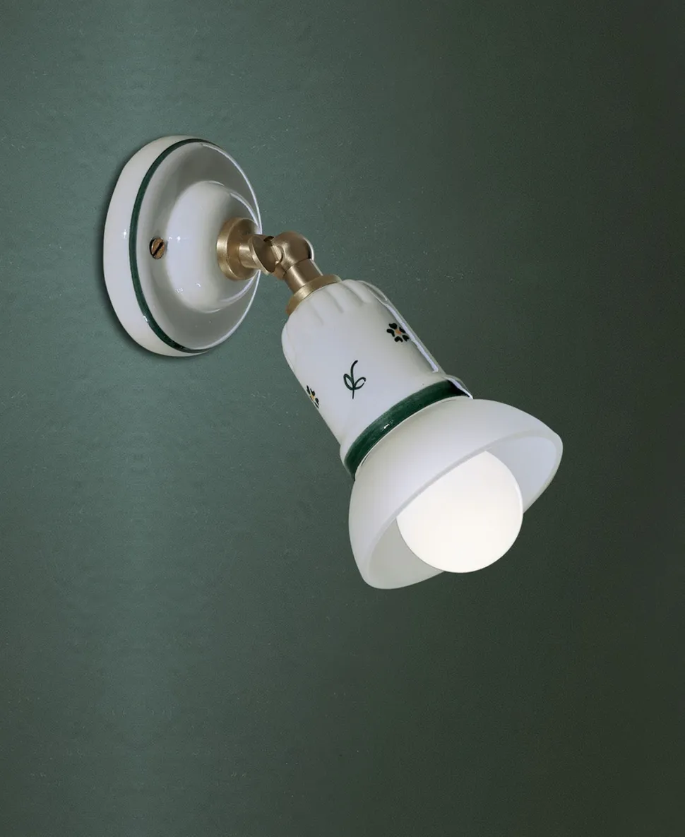Wandspot Metall Keramik E14 verstellbar Landhaus DILICA
