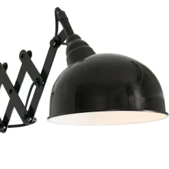 Wandspot Metall Schwarz T:56 cm mit Stecker flexibel