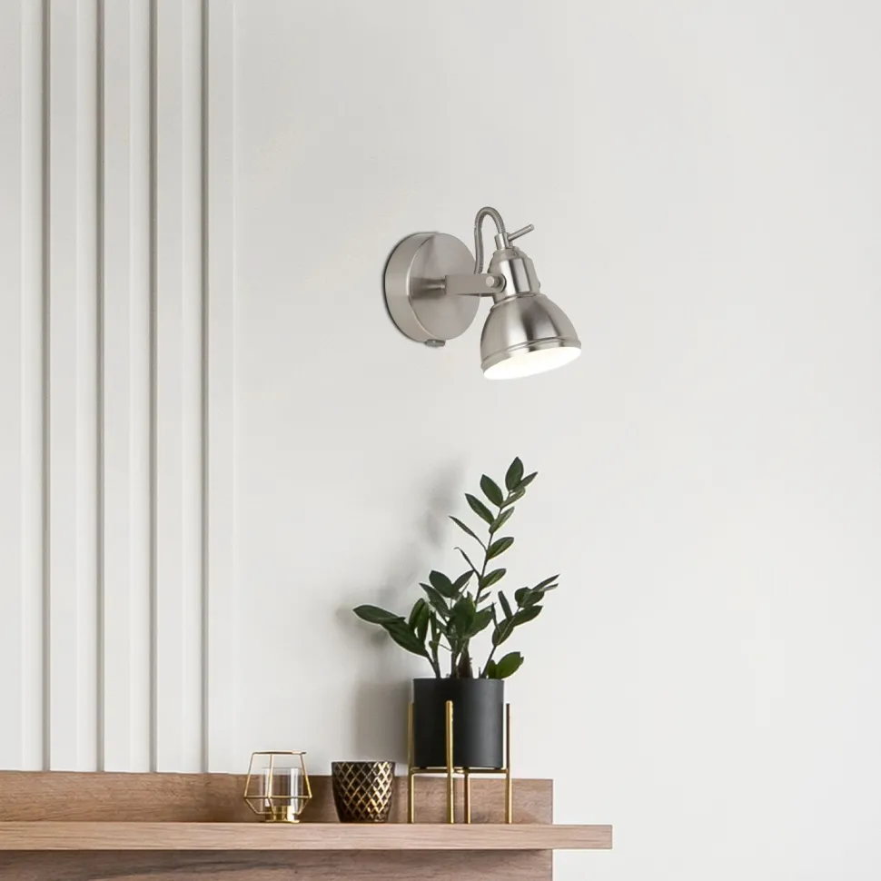 Wandspot Metall verstellbar GU10 bis 50 W in Silber