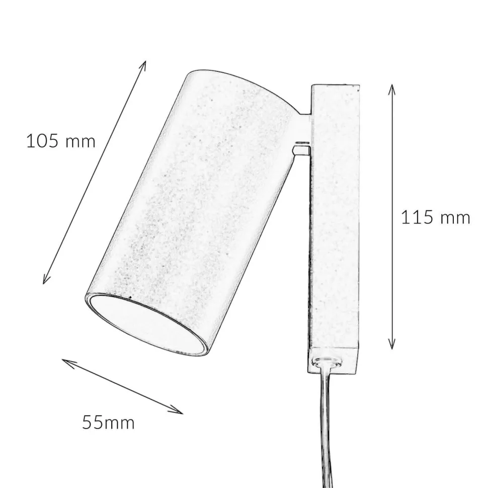 Wandspot mit Schalter Kabel Schwarz Gold GU10