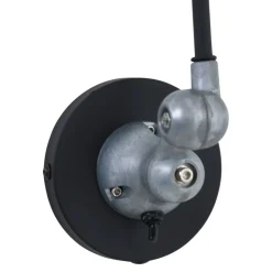 Wandspot mit Stecker in Schwarz Silber E14 flexibel