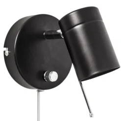 Wandspot mit Stecker Schalter B: 11 cm klein Schwarz GU10