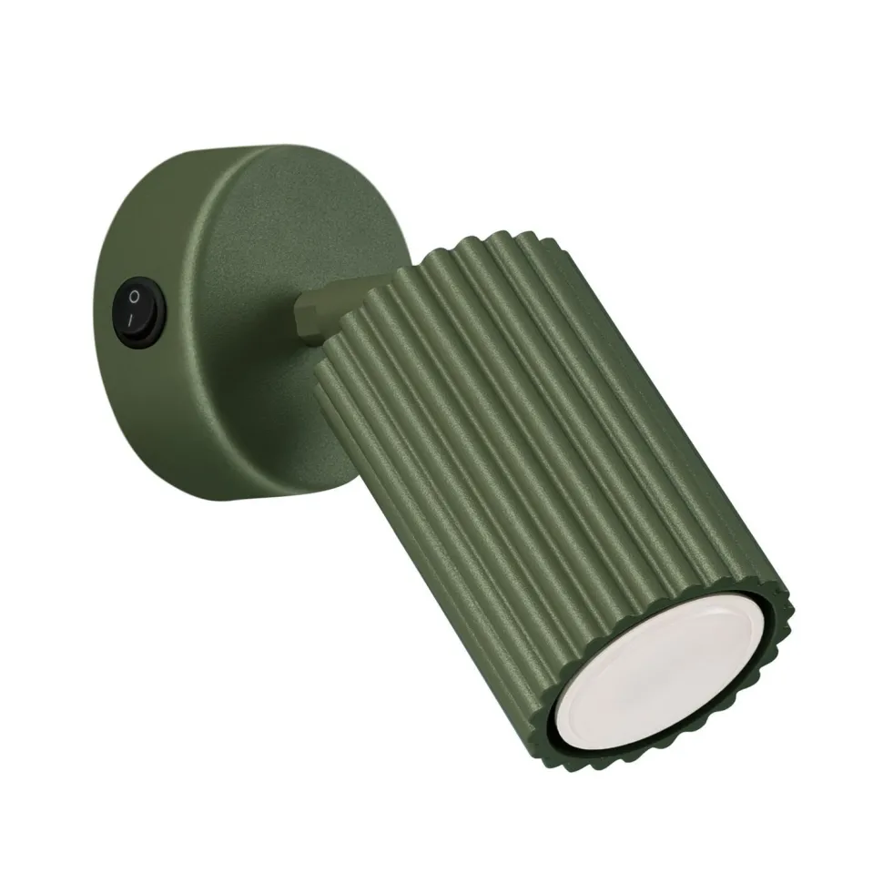 Wandspot Modern GU10 B: 8 cm klein schwenkbar Grün Aluminium