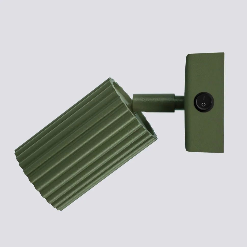 Wandspot Modern GU10 B: 8 cm klein schwenkbar Grün Aluminium