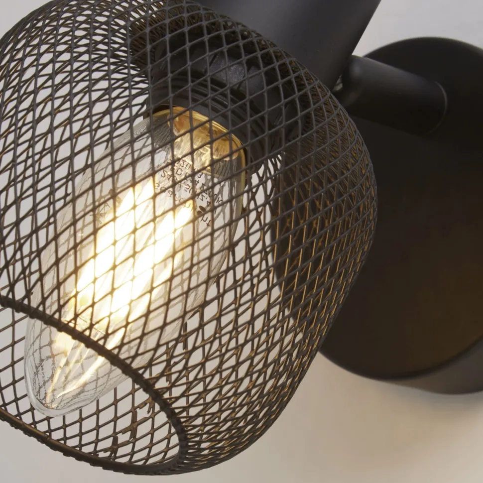 Wandspot Schwarz E14 Ø 9 cm Metall verstellbar Retro