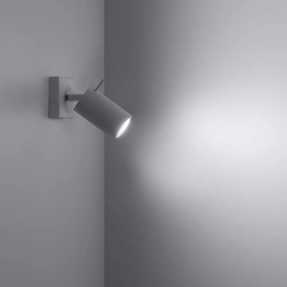 Wandspot Weiß B: 8 cm klein Metall schwenkbar