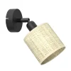 Wandstrahler Rattan Metall Natur Schwarz E14 flexibel