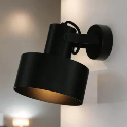 Wandstrahler RIF Schwarz Metallschirm Ø15 cm E27