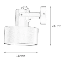 Wandstrahler RIF Schwarz Metallschirm Ø15 cm E27