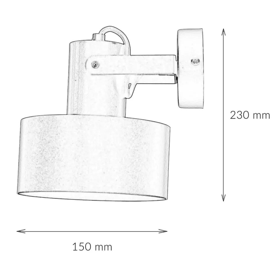 Wandstrahler RIF Schwarz Metallschirm Ø15 cm E27
