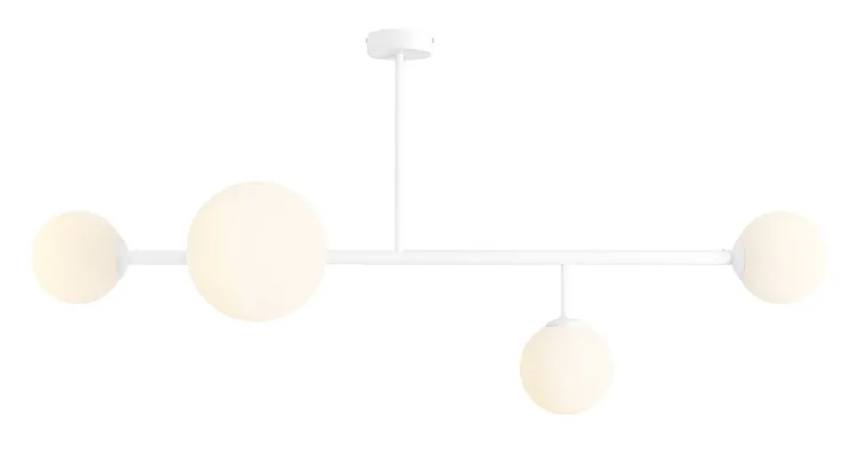 Weiße Deckenlampe Glas Kugel Metall E14 blendarm