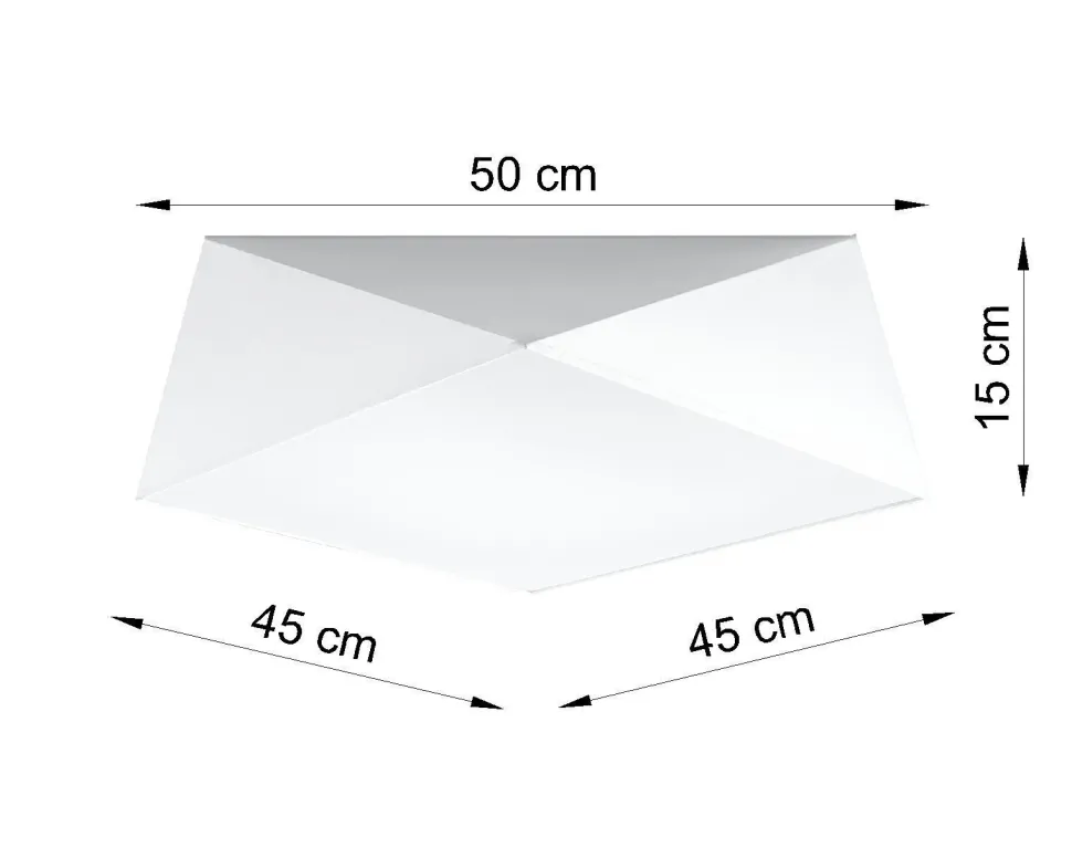 Weiße Deckenlampe LYNNDIE B:50cm geometrisch blendarm