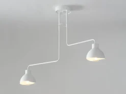 Weiße Deckenlampe Metall 2-flmg E27 bis 60W dekorativ