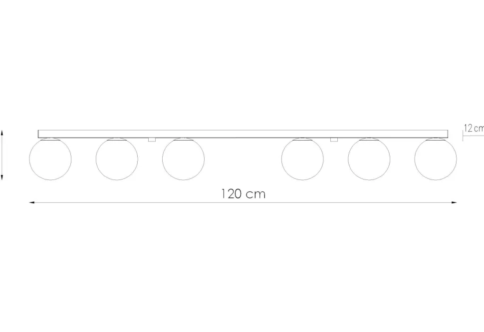 Weiße Deckenleuchte lang 120 cm Glas Metall 6x G9