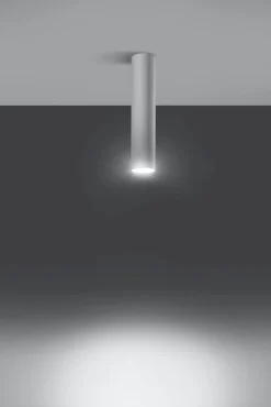 Weiße Deckenleuchte LUTATIA Ø6cm H:30cm GU10 Metall