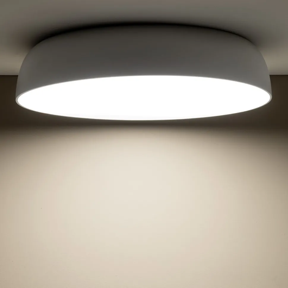 Weiße Deckenleuchte Metall E27 10-flammig L:78 cm rund