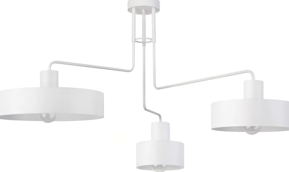 Weiße Deckenleuchte Metall E27 L:93 cm 3-flammig