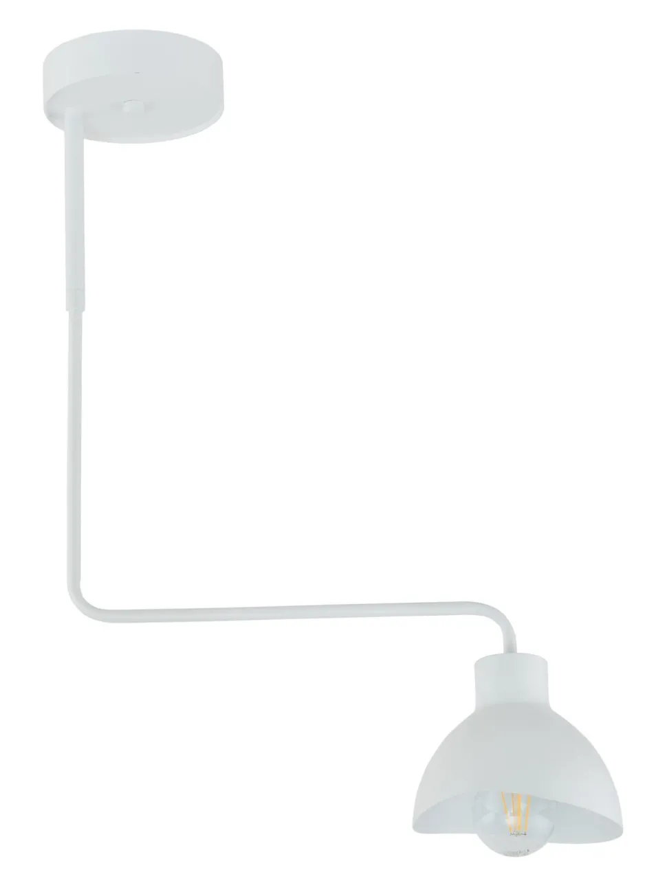 Weiße Deckenleuchte Metall E27 H:60 cm auffällig