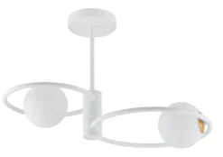 Weiße Deckenleuchte Modern Kugelschirm Glas Metall G9