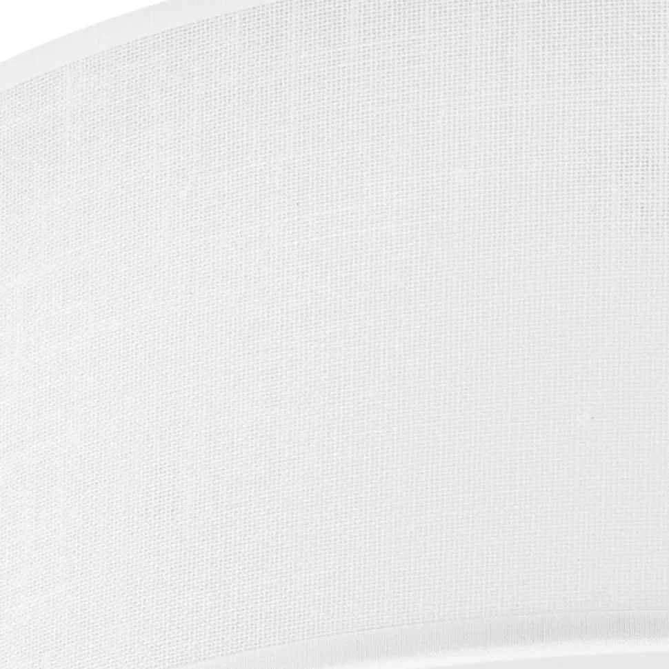 Weiße Deckenleuchte Stoff Ø 45 cm rund flach blendarm 2x E27