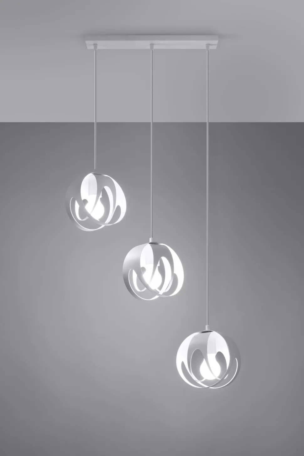 Weiße Hängelampe 3-flammig E27 Modern JOSTA