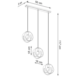 Weiße Hängelampe 3-flammig E27 Modern JOSTA