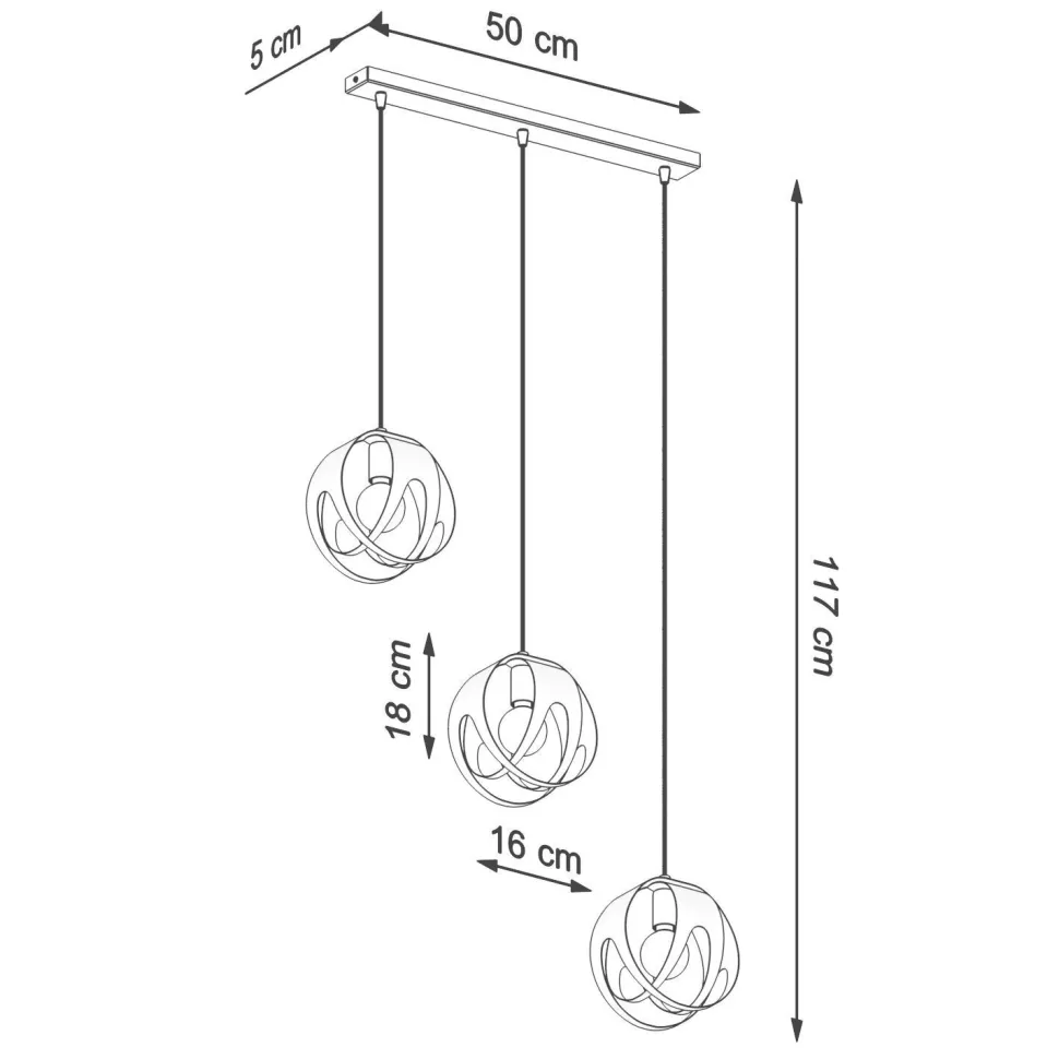 Weiße Hängelampe 3-flammig E27 Modern JOSTA