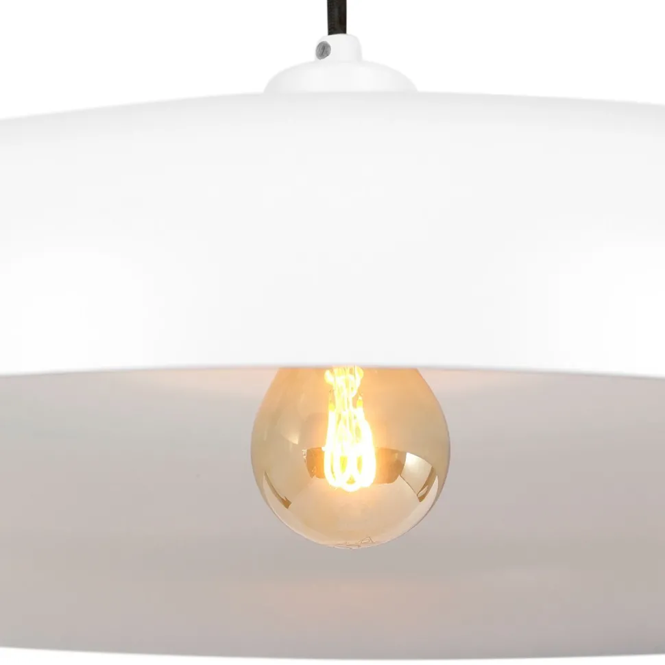 Weiße Hängelampe Metall Ø50 cm rund E27 Modernes Design