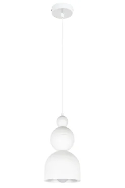 Weiße Hängelampe Metall Loft Design E27 B:17 cm rund