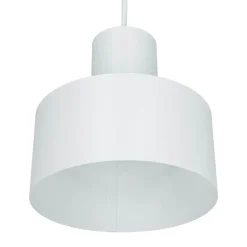 Weiße Hängeleuchte schmaler Schirm Retro