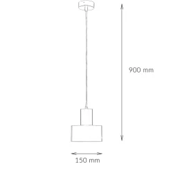 Weiße Hängeleuchte schmaler Schirm Retro