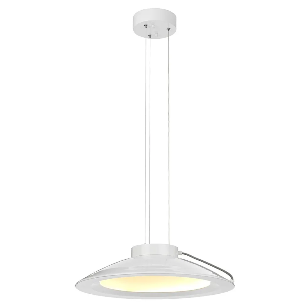 Weiße LED Pendelleuchte KOPPLA Ø35cm Retro Lampe