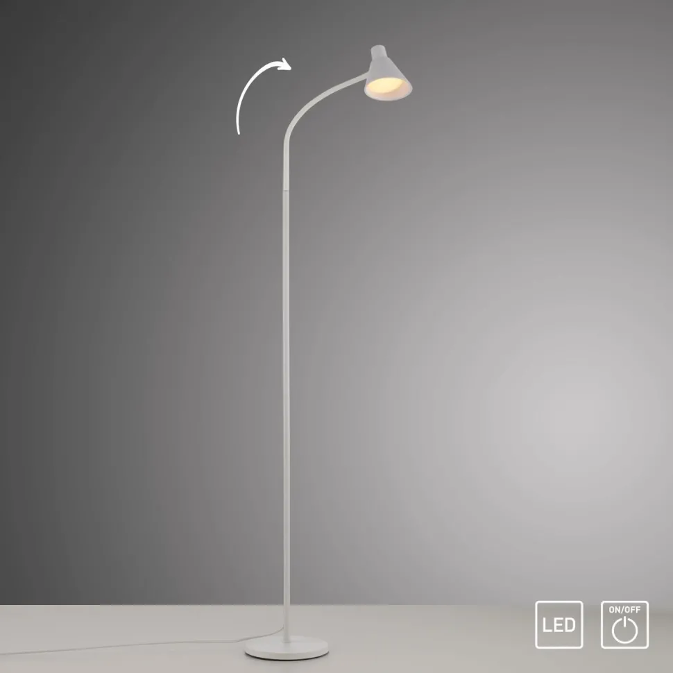 Weiße LED Stehleuchte Metall 150 cm 4 W 3000 K flexibel
