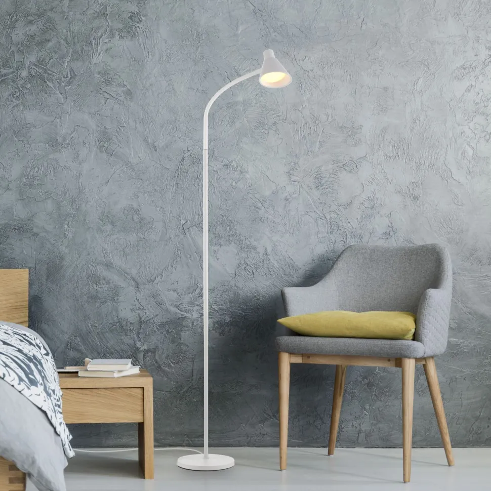 Weiße LED Stehleuchte Metall 150 cm 4 W 3000 K flexibel