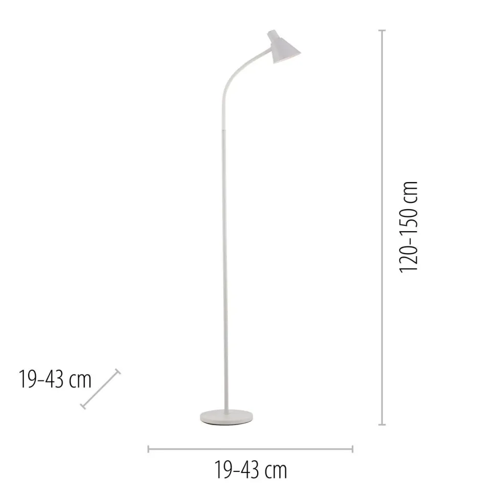 Weiße LED Stehleuchte Metall 150 cm 4 W 3000 K flexibel