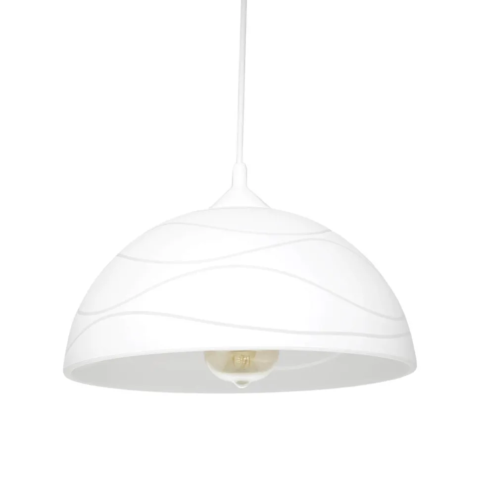 Weiße Pendelleuchte Esstisch Glas Wohnzimmer