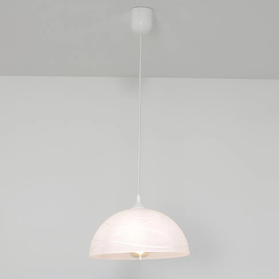 Weiße Pendelleuchte Esstisch Glas Wohnzimmer