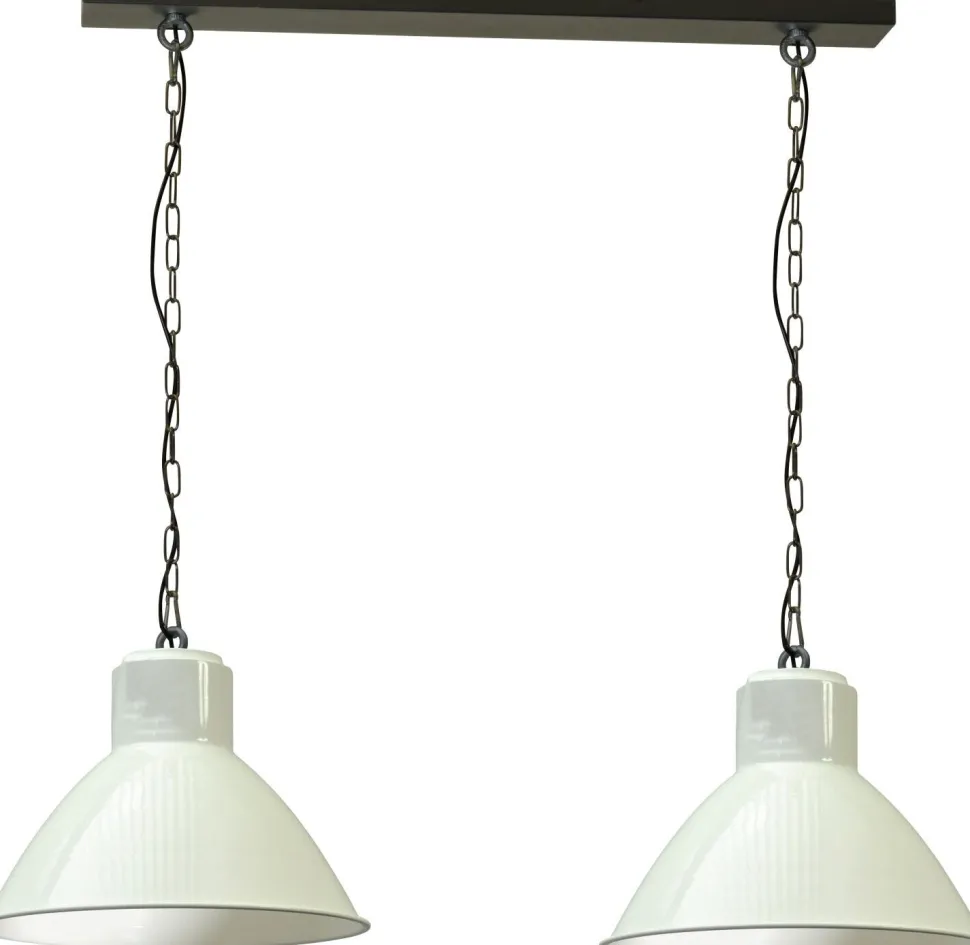 Weiße Pendelleuchte Industrie Design Handarbeit