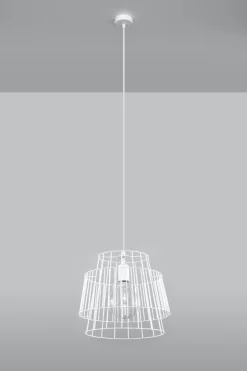 Weiße Pendelleuchte Metall Ø35cm Modern DALE Hängelampe