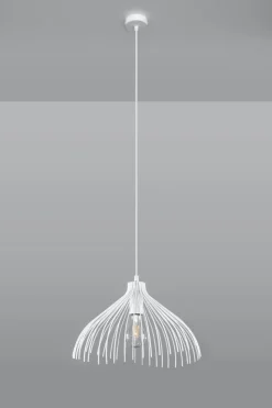 Weiße Pendelleuchte Metall Draht Ø25cm E27 SHORNA