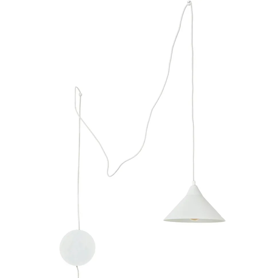 Weiße Pendelleuchte mit Steckdosenanschluss FLEXIO