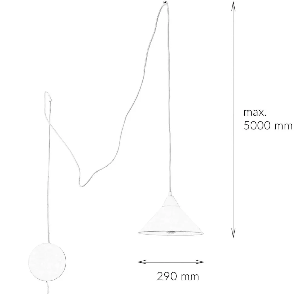 Weiße Pendelleuchte mit Steckdosenanschluss FLEXIO