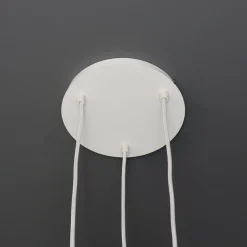 Weiße Pendelleuchte Retro Schirmform