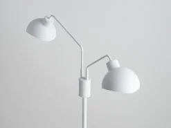 Weiße Stehlampe 2-flammig Metall Lesen 164 cm stylisch