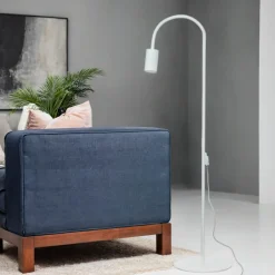 Weiße Stehleuchte Metall 153 cm flexibel