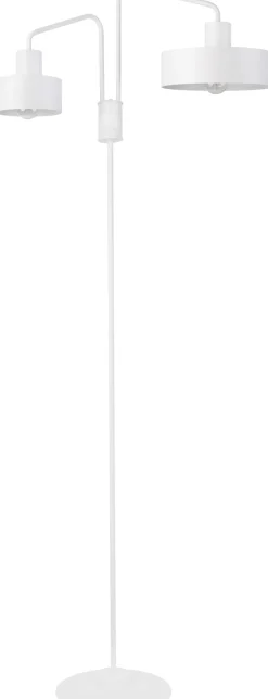 Weiße Stehleuchte Metall 2-flammig Retro 174 cm hoch