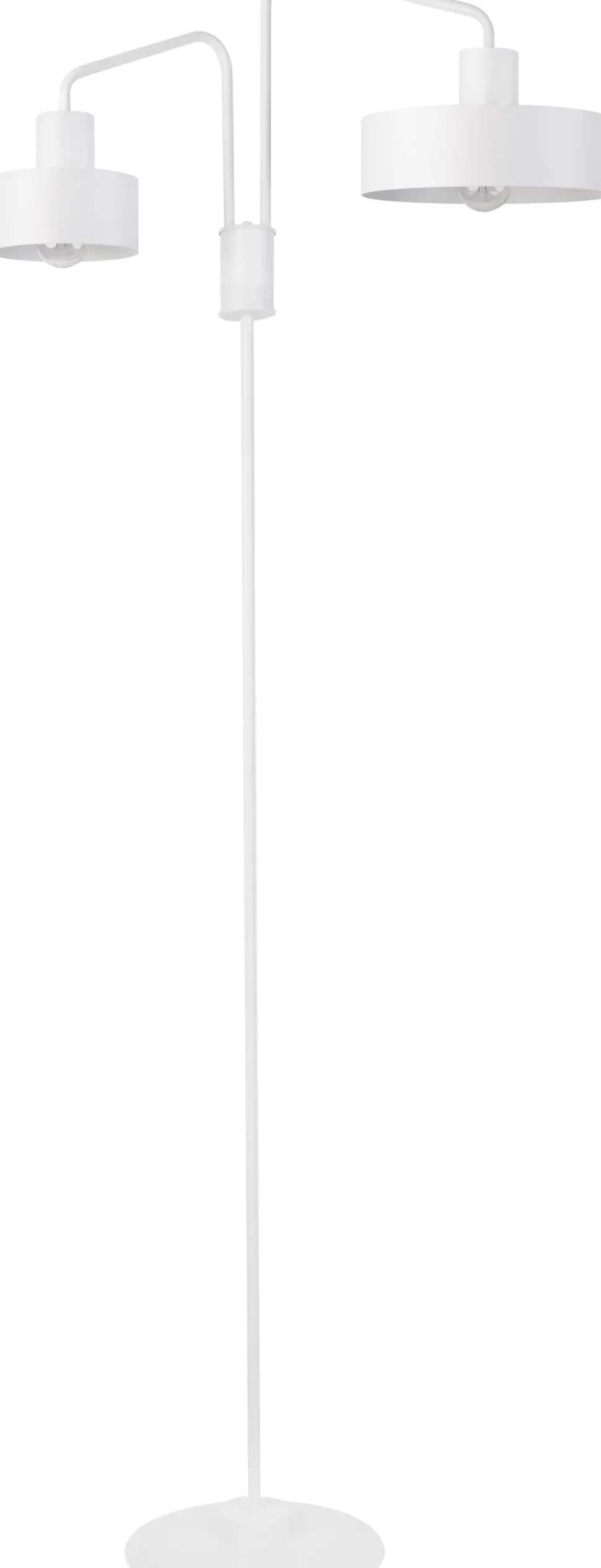 Weiße Stehleuchte Metall 2-flammig Retro 174 cm hoch