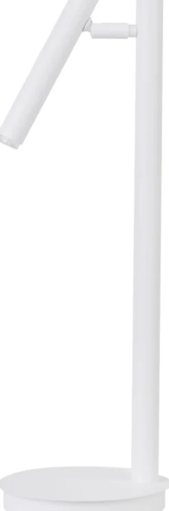 Weiße Tischlampe Zylinder Metall 48 cm hoch G9 flexibel