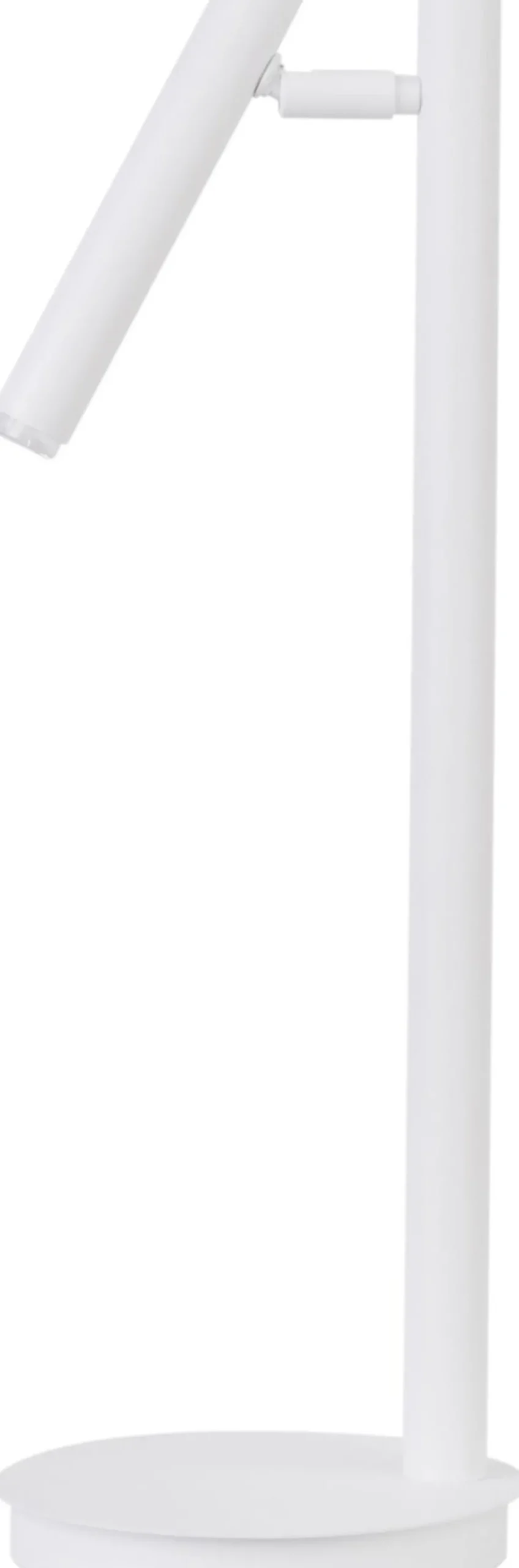 Weiße Tischlampe Zylinder Metall 48 cm hoch G9 flexibel