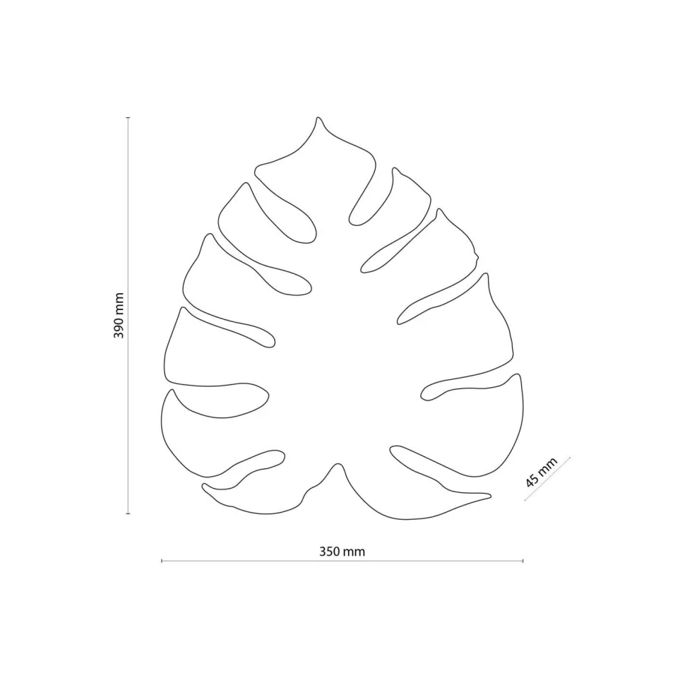 Weiße Wandlampe Metall 39 cm Blatt indirektes Licht